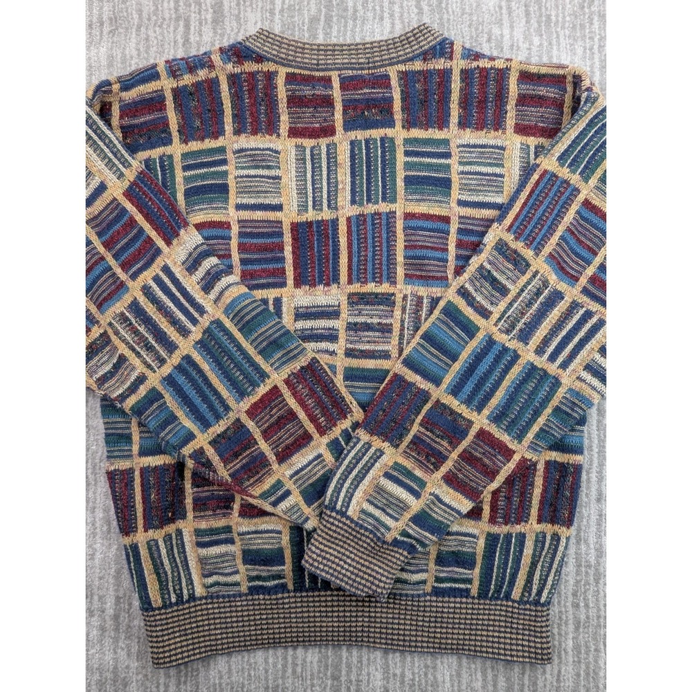 Vintage TSR Sweater Mens Large Geometric Abstract Print Made In USA Grandpa - Picture 7 of 11